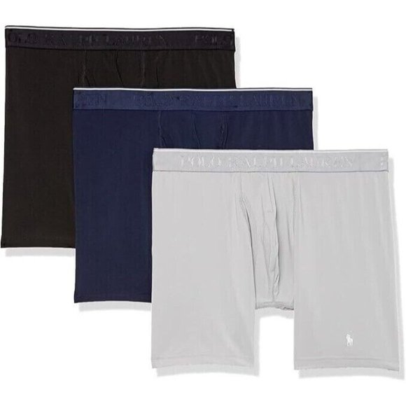 POLO RALPH LAUREN CLASSIC BOXER BRIEFS COLOR NWBBP3 BLACK/CRUISE/GREY - Picture 3 of 11